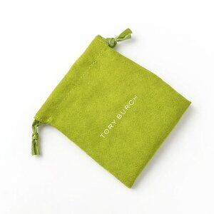Tory Burch Green Fabric Drawstring Jewelry Pouch Bag for Necklace Bracelet Ring
